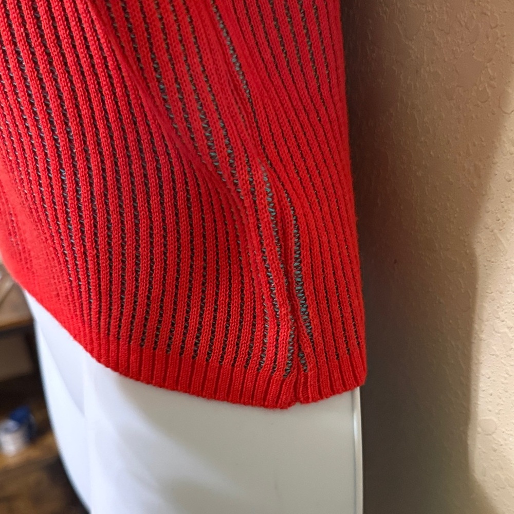 BDG Red Festive Patterned Turtleneck Sweater Sky … - image 6